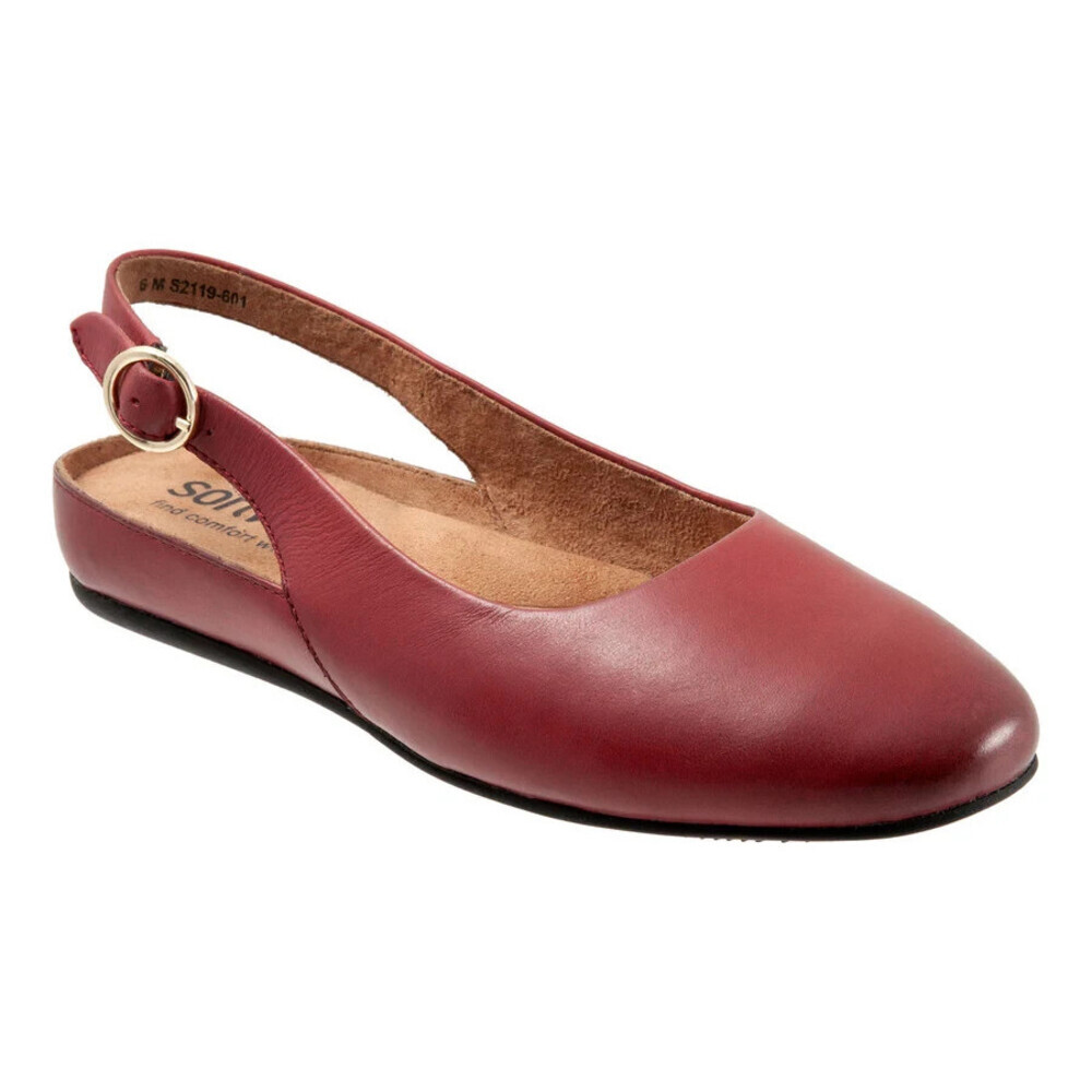 SoftWalk Sandy S2119-601 Flat Women's US 6 Dark Red Leather Slingback ZAP248